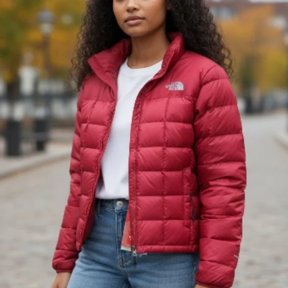 The North Face Women's Cherry Red Puffer Jacket - Picture 2 of 9